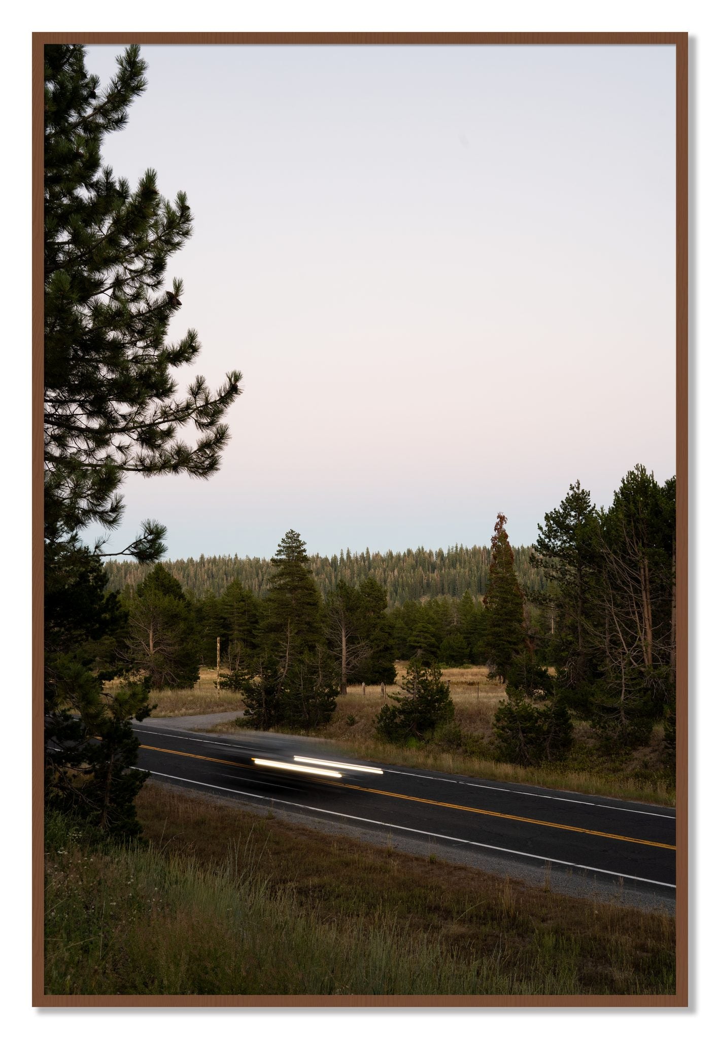 Framed photograph of Bear Valleytif by Dylan Ozanich, Walnut frame, Full Bleed