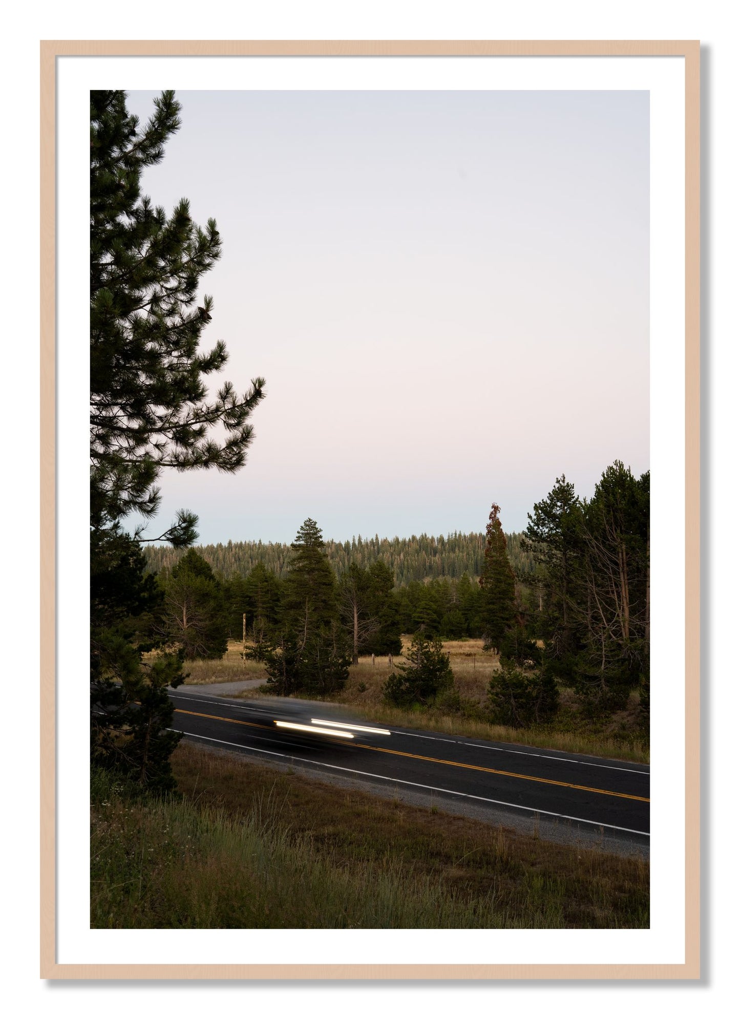 Framed photograph of Bear Valleytif by Dylan Ozanich, Maple frame, Borders
