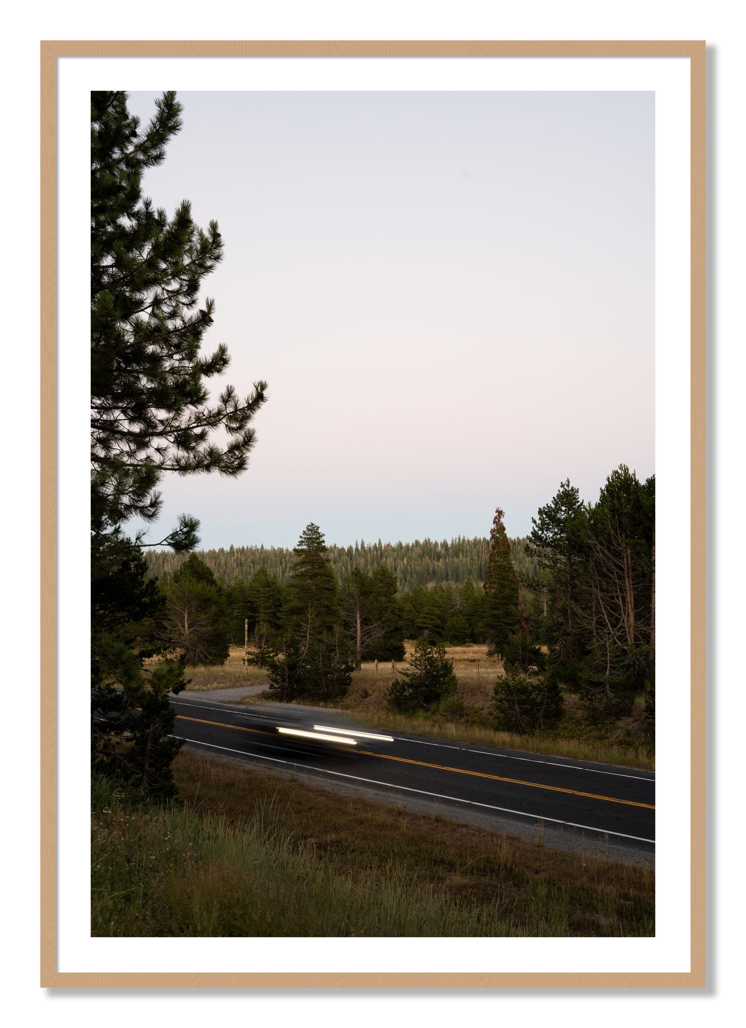Framed photograph of Bear Valleytif by Dylan Ozanich, Oak frame, Borders