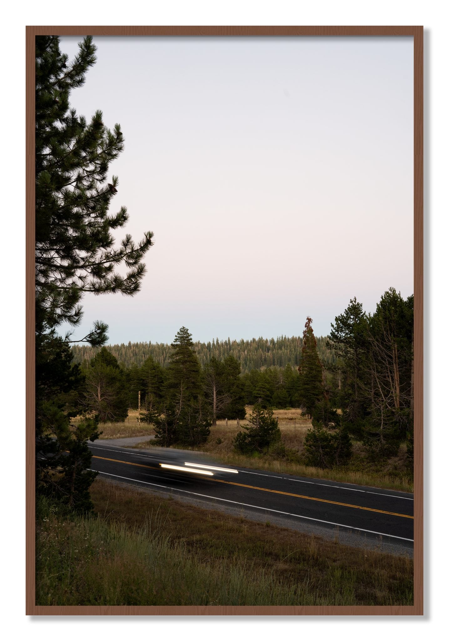 Framed photograph of Bear Valleytif by Dylan Ozanich, Walnut frame, Full Bleed