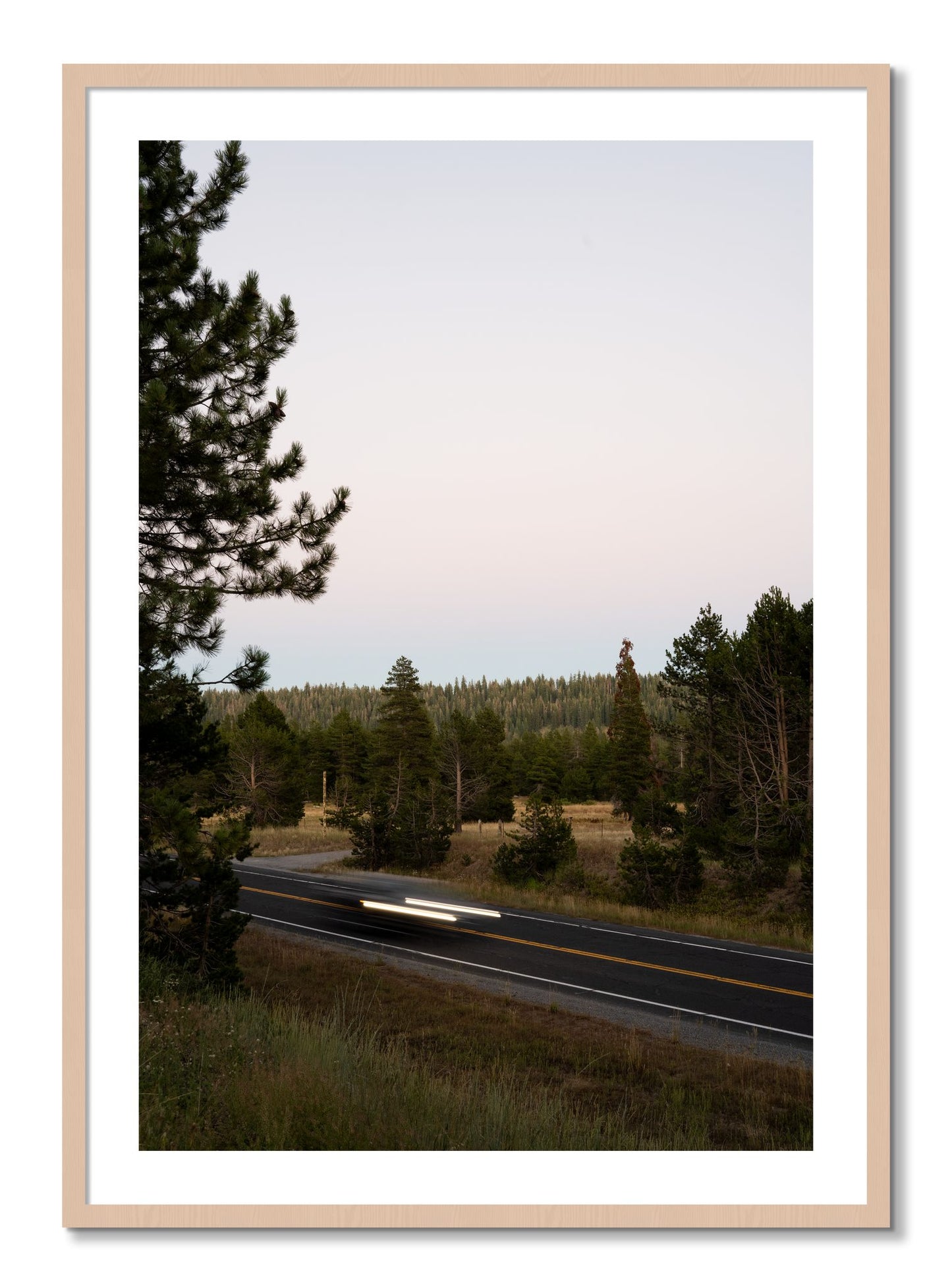 Framed photograph of Bear Valleytif by Dylan Ozanich, Maple frame, Borders