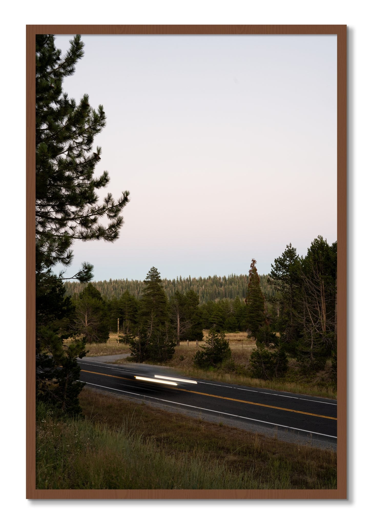 Framed photograph of Bear Valleytif by Dylan Ozanich, Walnut frame, Full Bleed