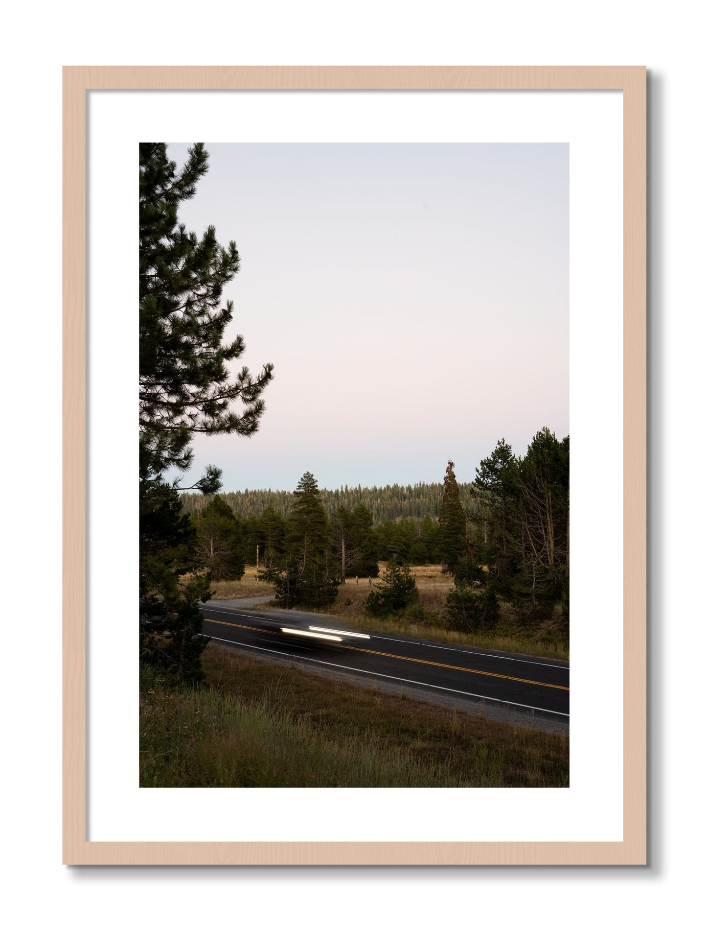 Framed photograph of Bear Valleytif by Dylan Ozanich, Maple frame, Borders