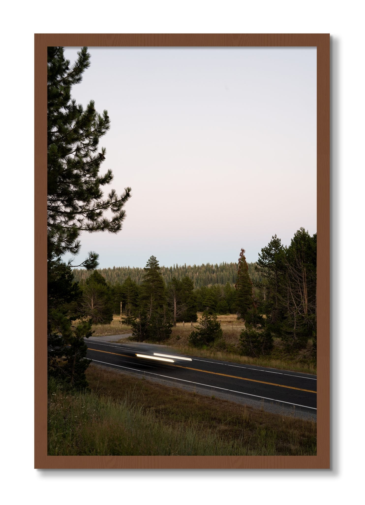 Framed photograph of Bear Valleytif by Dylan Ozanich, Walnut frame, Full Bleed