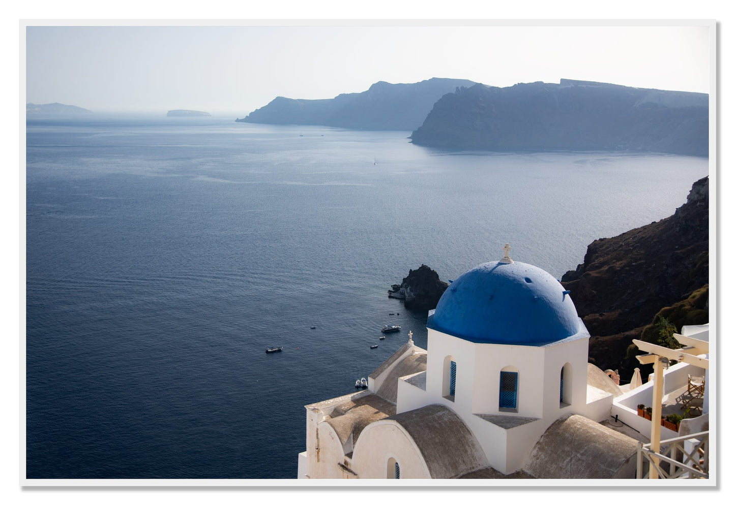 Blue Cap by Dylan Ozanich, 48×72 Full Bleed Print in a White frame