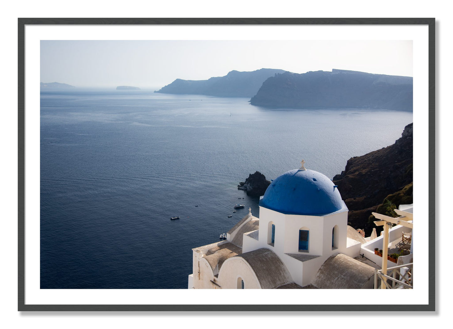 Framed photograph of Blue Cap by Dylan Ozanich, Grey frame, Borders
