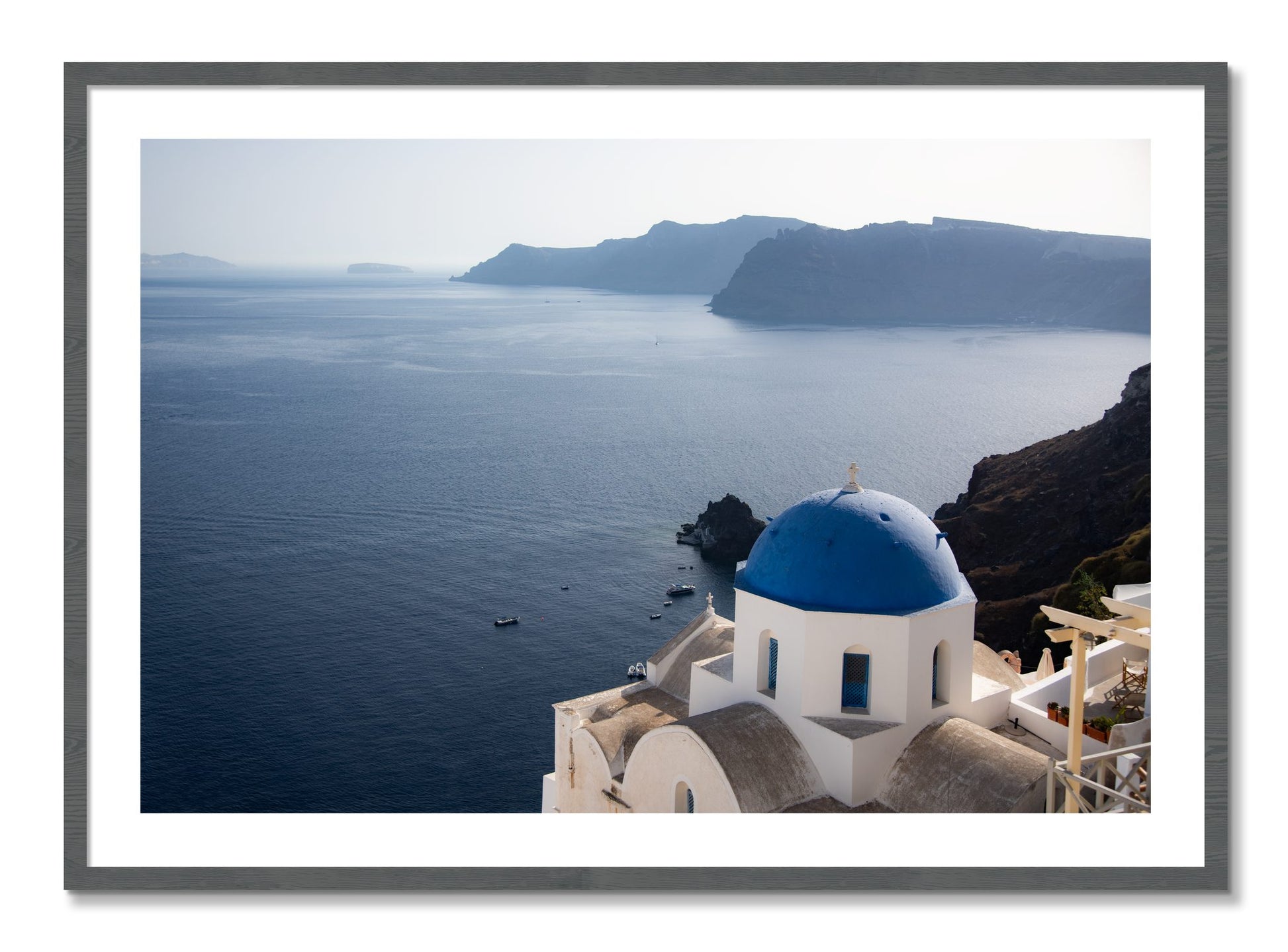 Framed photograph of Blue Cap by Dylan Ozanich, Grey frame, Borders