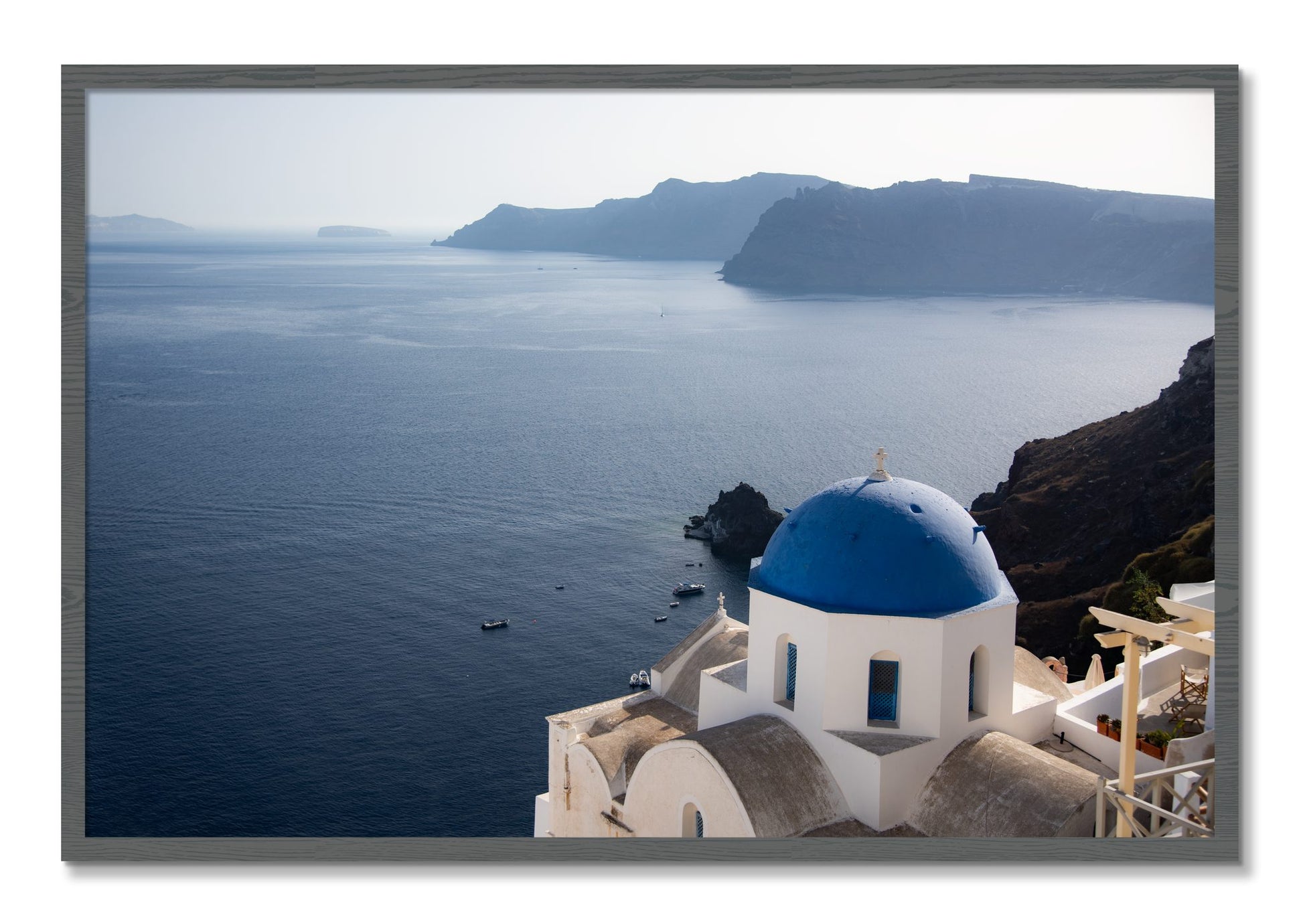 Framed photograph of Blue Cap by Dylan Ozanich, Grey frame, Full Bleed