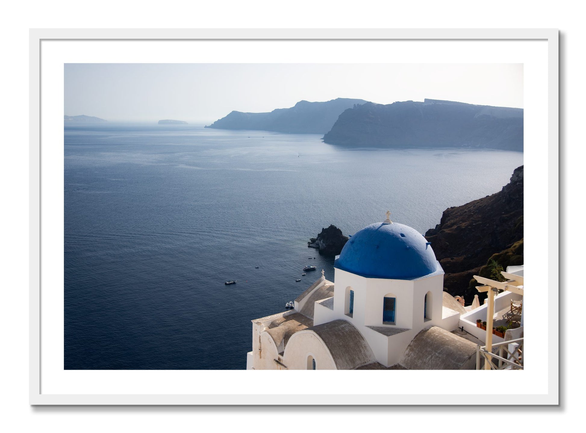 Framed photograph of Blue Cap by Dylan Ozanich, White frame, Full Bleed
