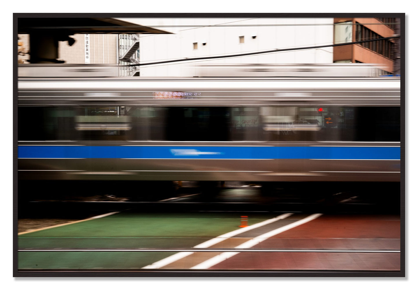 Framed photograph of Blurred Colors by Dylan Ozanich, Black Walnut frame, Full Bleed