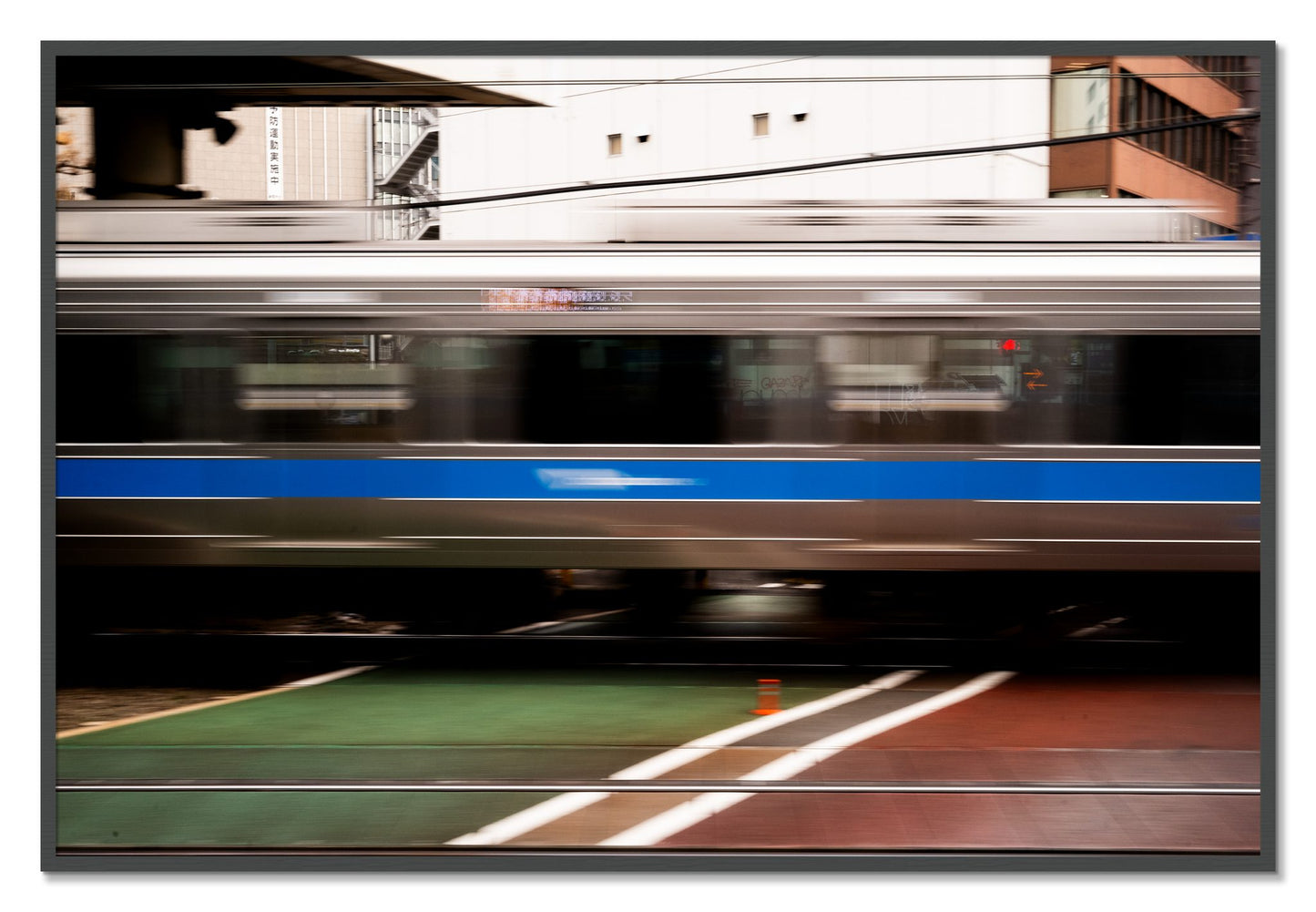 Framed photograph of Blurred Colors by Dylan Ozanich, Grey frame, Full Bleed