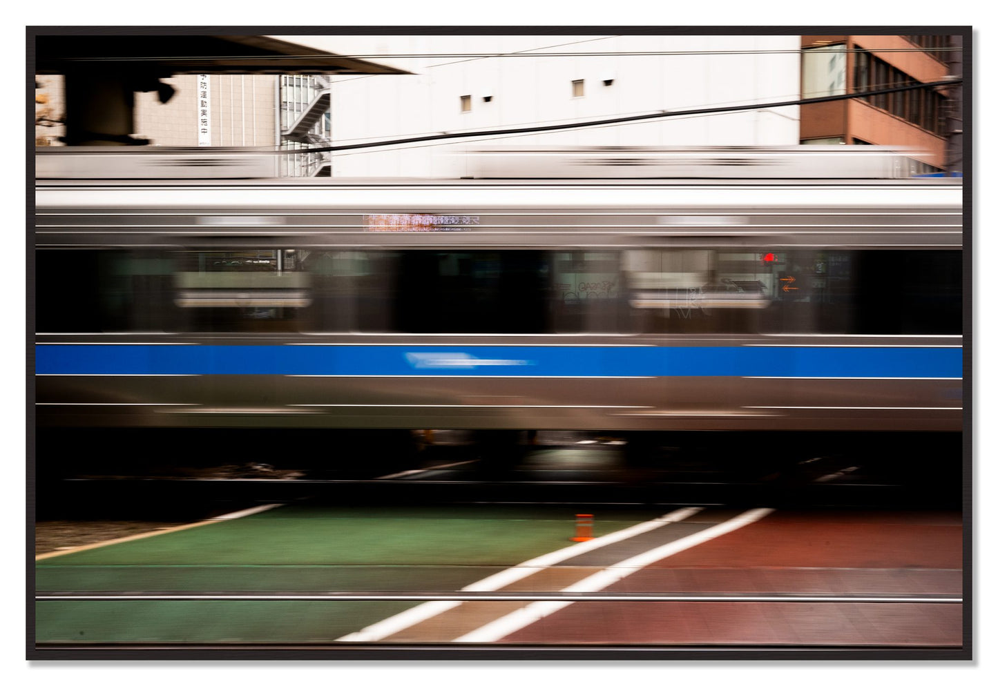 Framed photograph of Blurred Colors by Dylan Ozanich, Black Walnut frame, Full Bleed