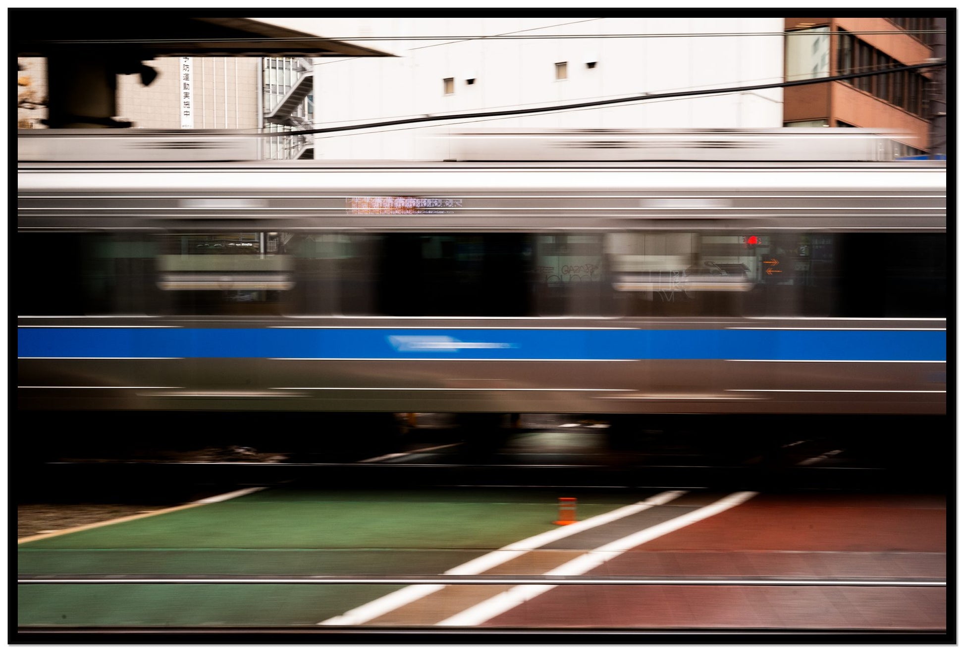Framed photograph of Blurred Colors by Dylan Ozanich, Black frame, Full Bleed