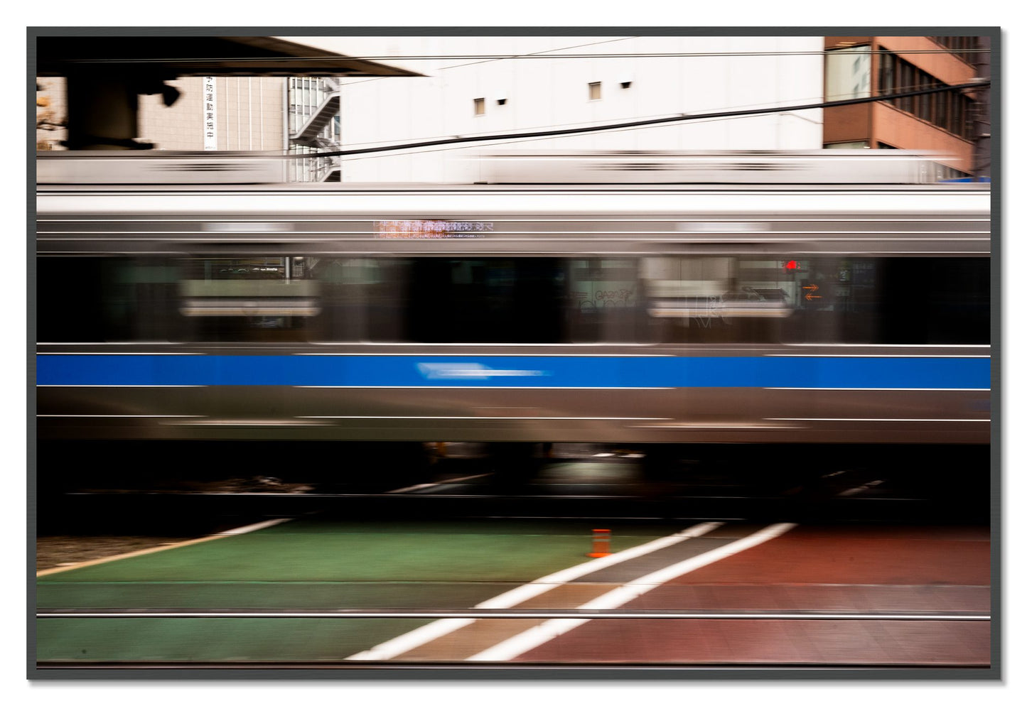 Framed photograph of Blurred Colors by Dylan Ozanich, Grey frame, Full Bleed