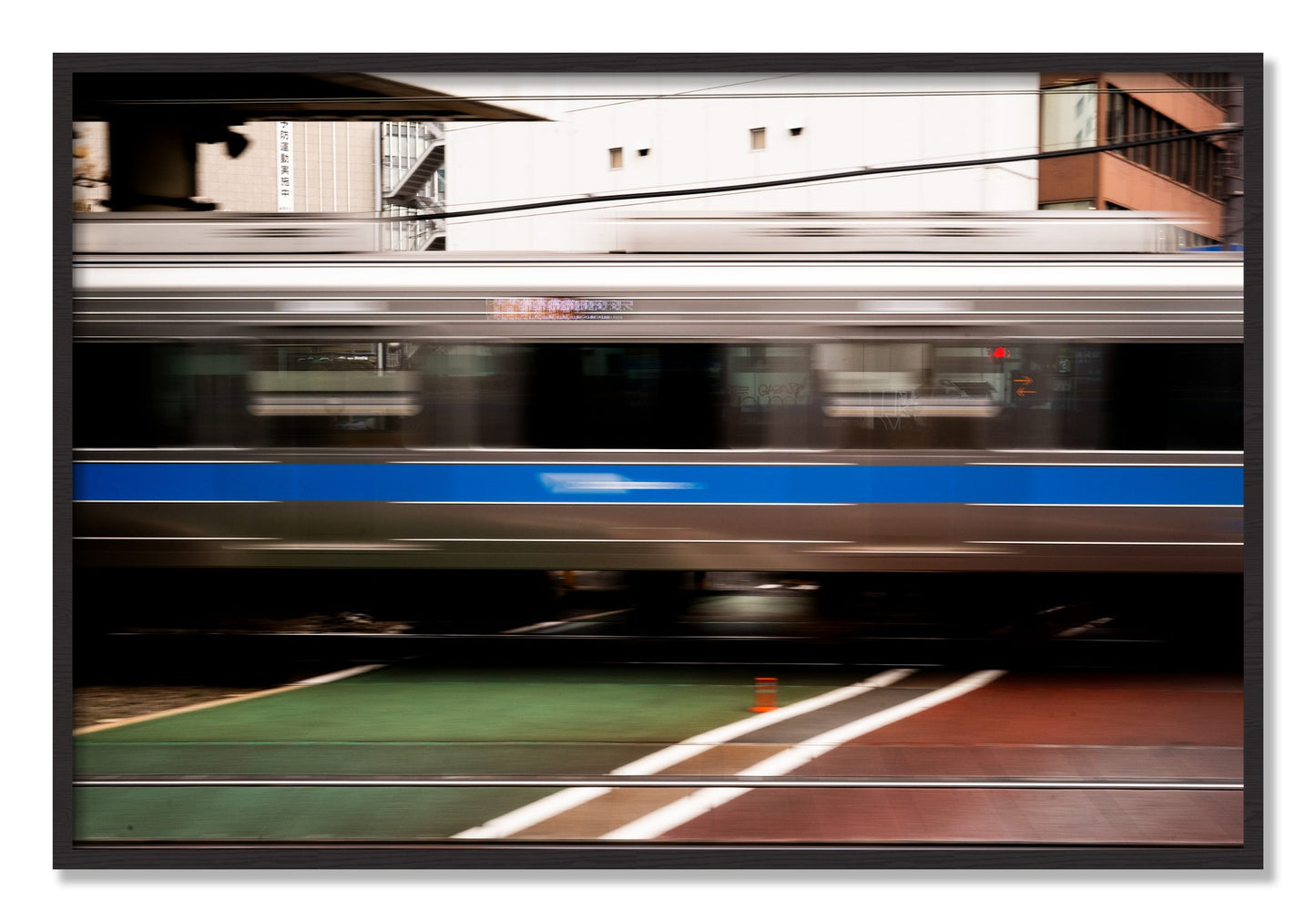 Framed photograph of Blurred Colors by Dylan Ozanich, Black Walnut frame, Full Bleed