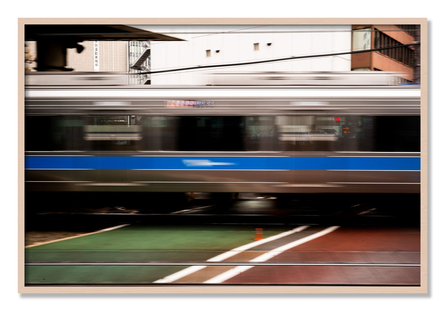 Framed photograph of Blurred Colors by Dylan Ozanich, Maple frame, Full Bleed