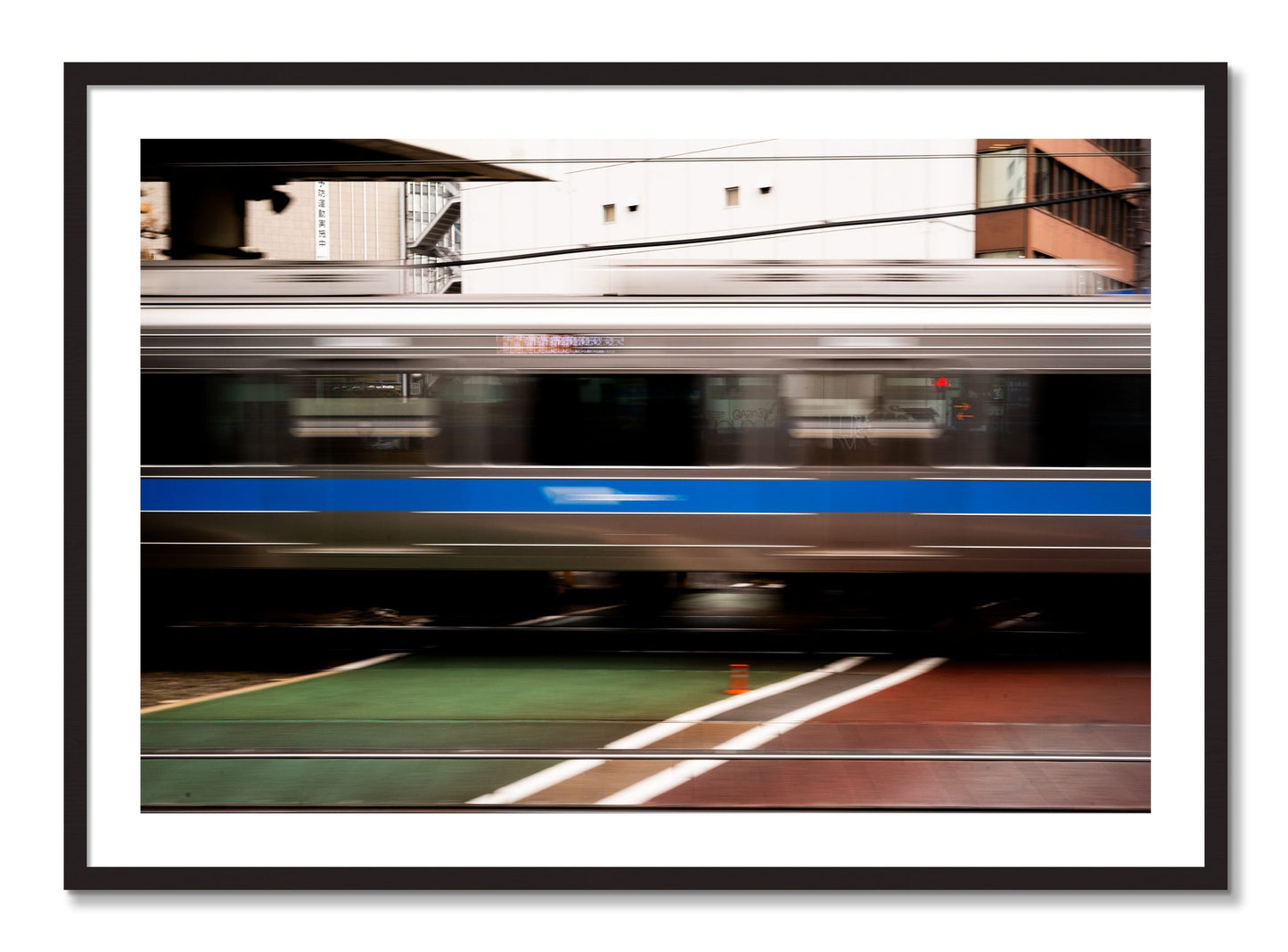 Framed photograph of Blurred Colors by Dylan Ozanich, Black Walnut frame, Borders