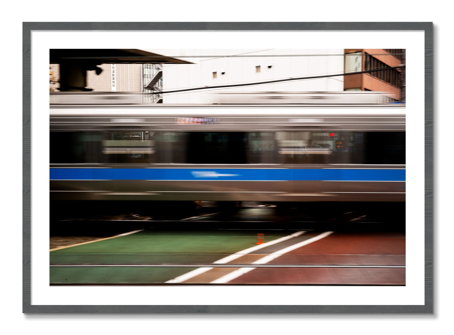 Framed photograph of Blurred Colors by Dylan Ozanich, Grey frame, Borders