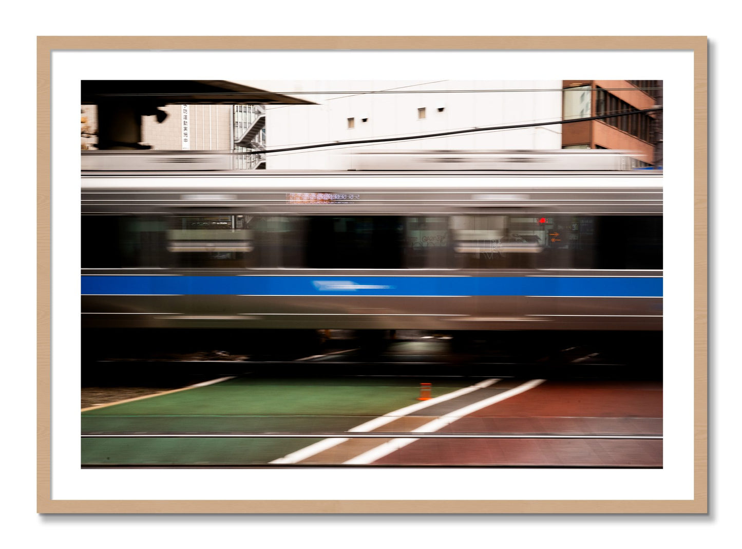 Framed photograph of Blurred Colors by Dylan Ozanich, Oak frame, Borders