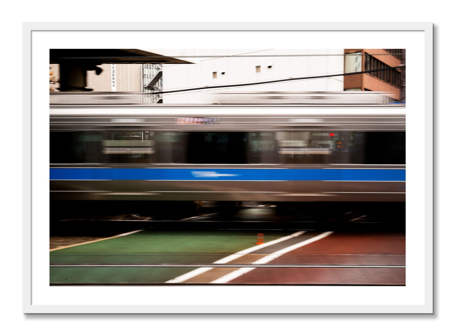 Framed photograph of Blurred Colors by Dylan Ozanich, White frame, Borders