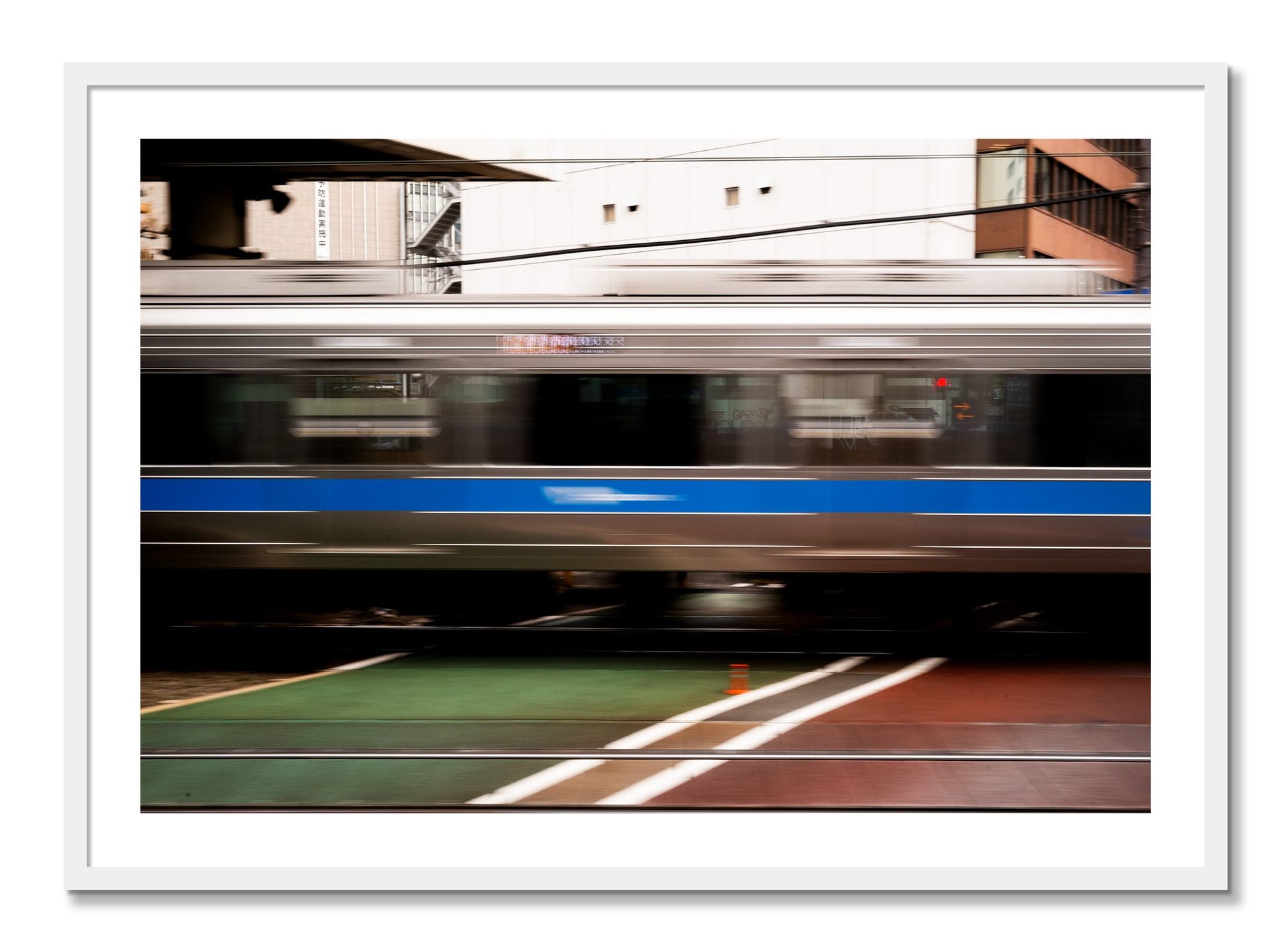 Framed photograph of Blurred Colors by Dylan Ozanich, White frame, Borders