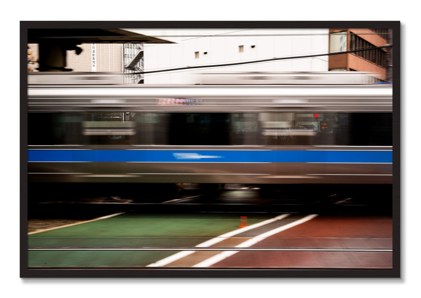 Framed photograph of Blurred Colors by Dylan Ozanich, Black Walnut frame, Full Bleed