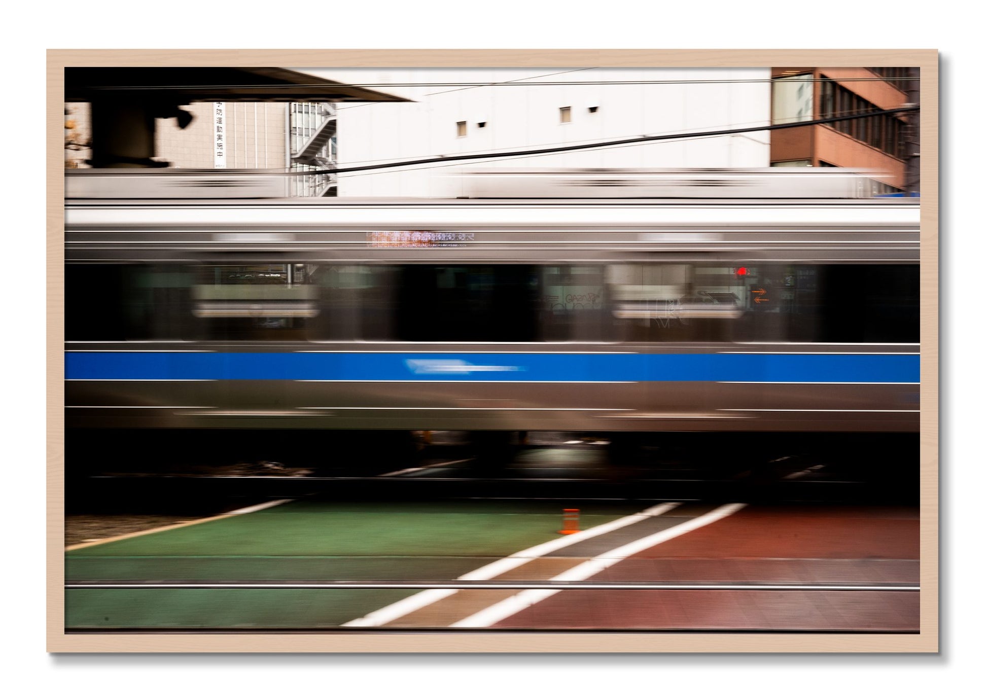 Framed photograph of Blurred Colors by Dylan Ozanich, Maple frame, Full Bleed