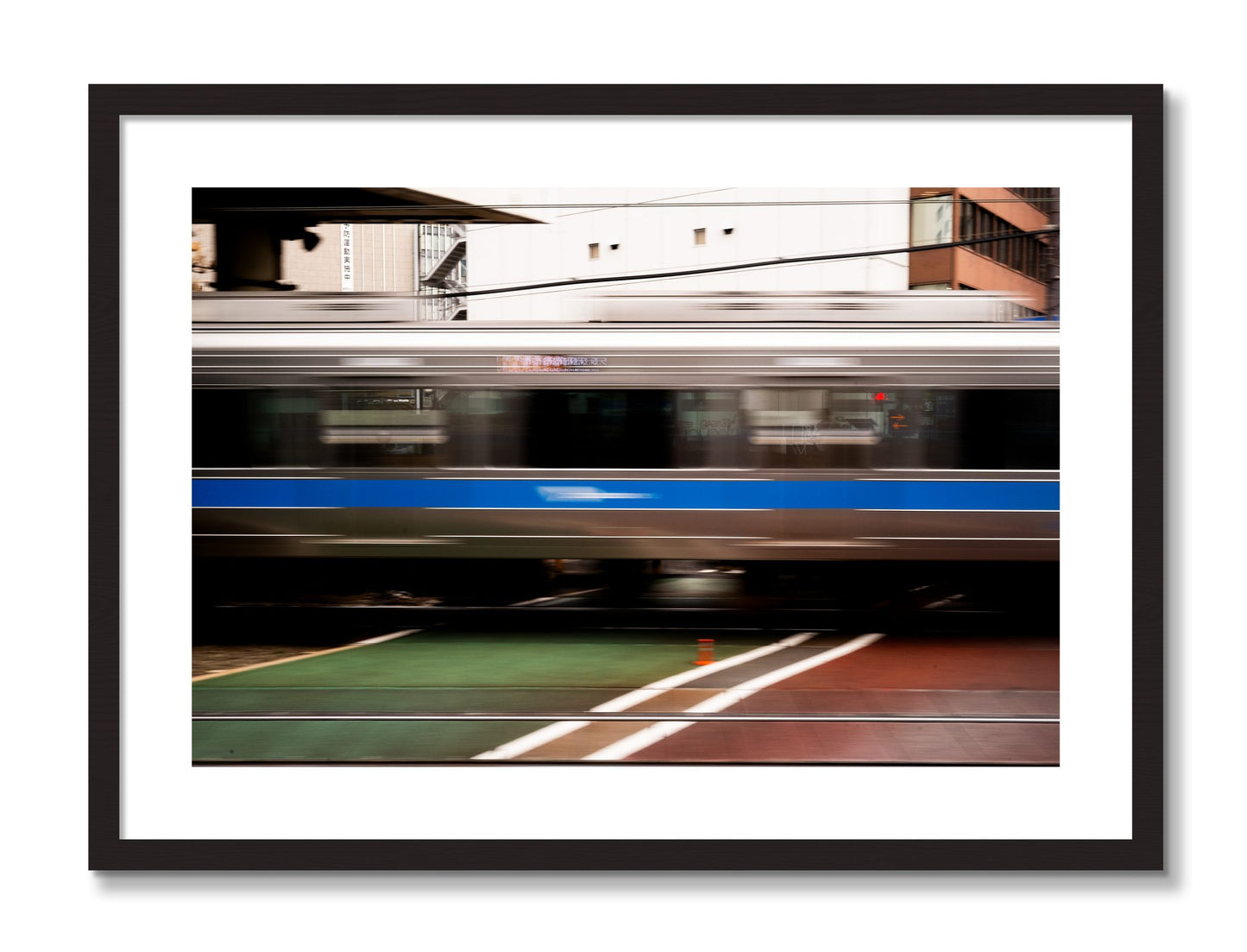 Framed photograph of Blurred Colors by Dylan Ozanich, Black Walnut frame, Borders