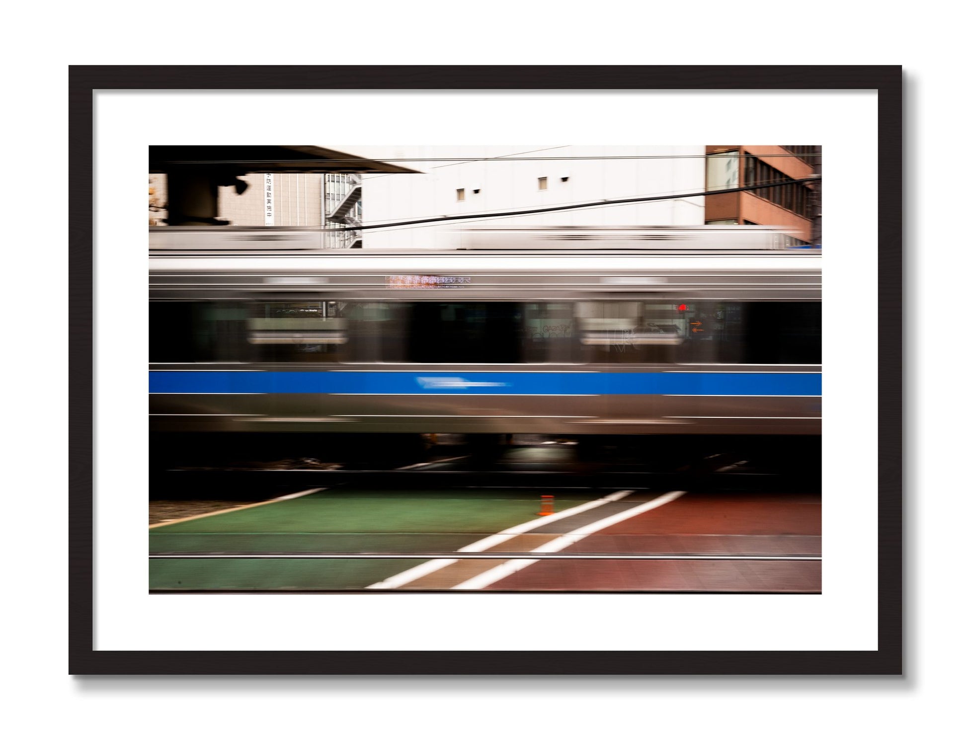 Framed photograph of Blurred Colors by Dylan Ozanich, Black Walnut frame, Borders