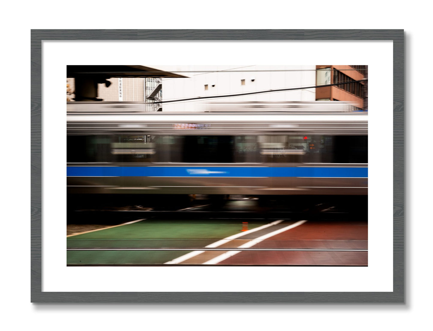Framed photograph of Blurred Colors by Dylan Ozanich, Grey frame, Borders