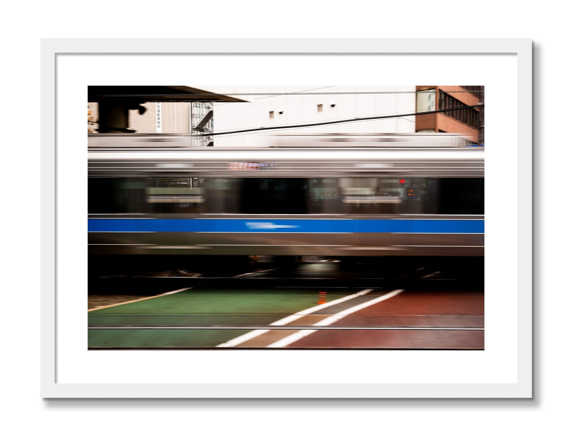 Framed photograph of Blurred Colors by Dylan Ozanich, White frame, Borders