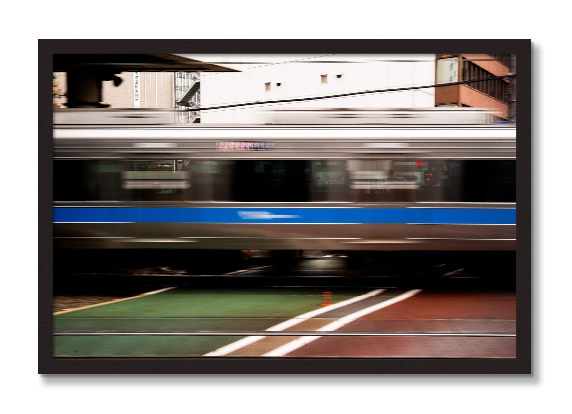 Framed photograph of Blurred Colors by Dylan Ozanich, Black Walnut frame, Full Bleed