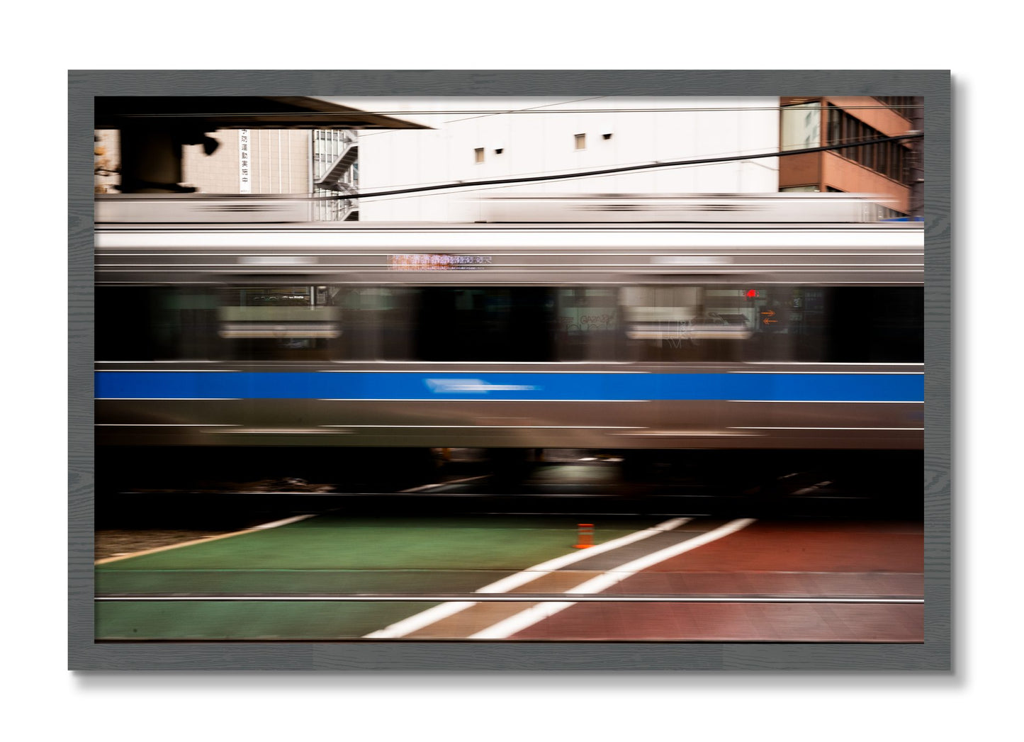 Framed photograph of Blurred Colors by Dylan Ozanich, Grey frame, Full Bleed