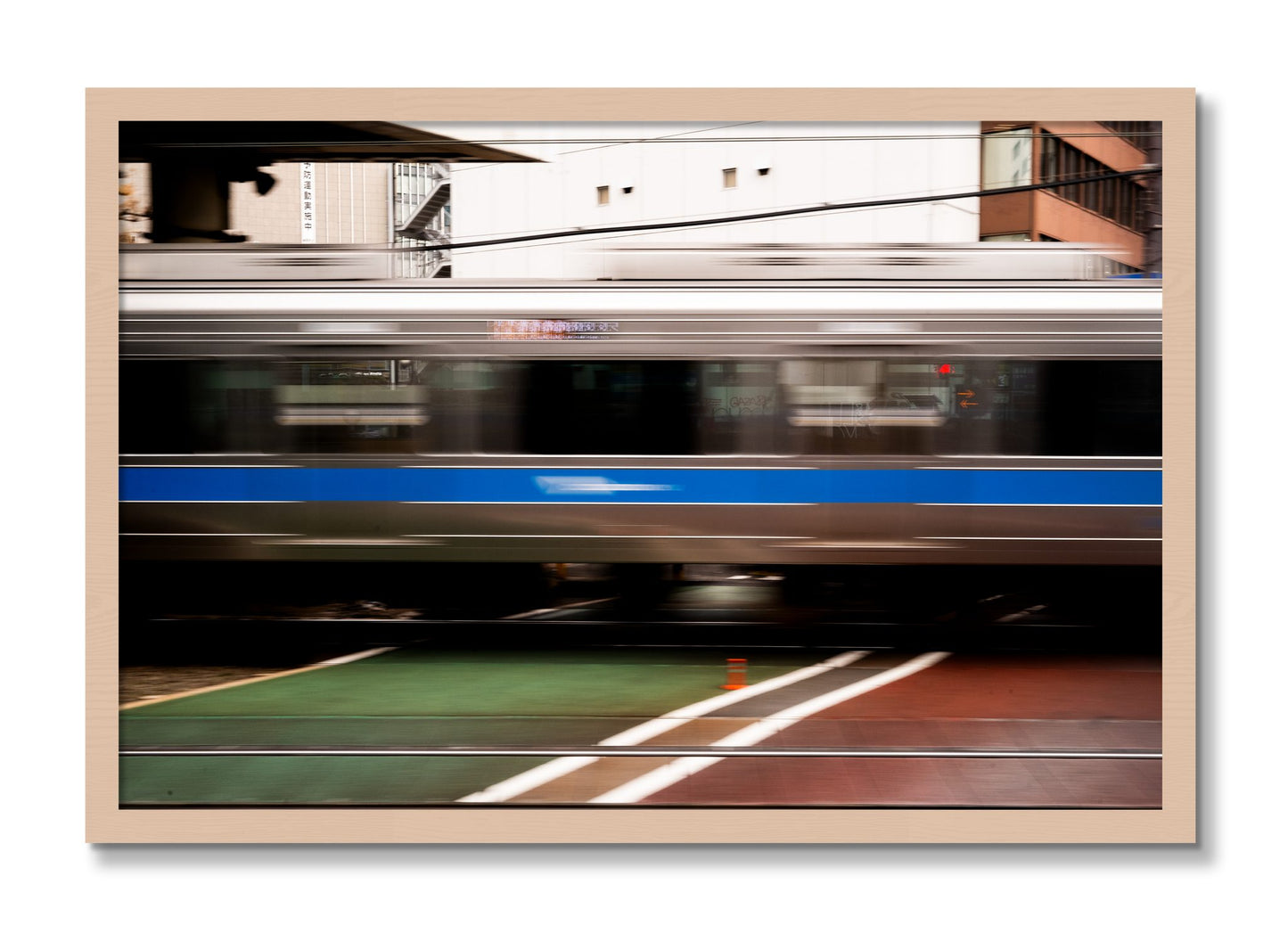 Framed photograph of Blurred Colors by Dylan Ozanich, Maple frame, Full Bleed