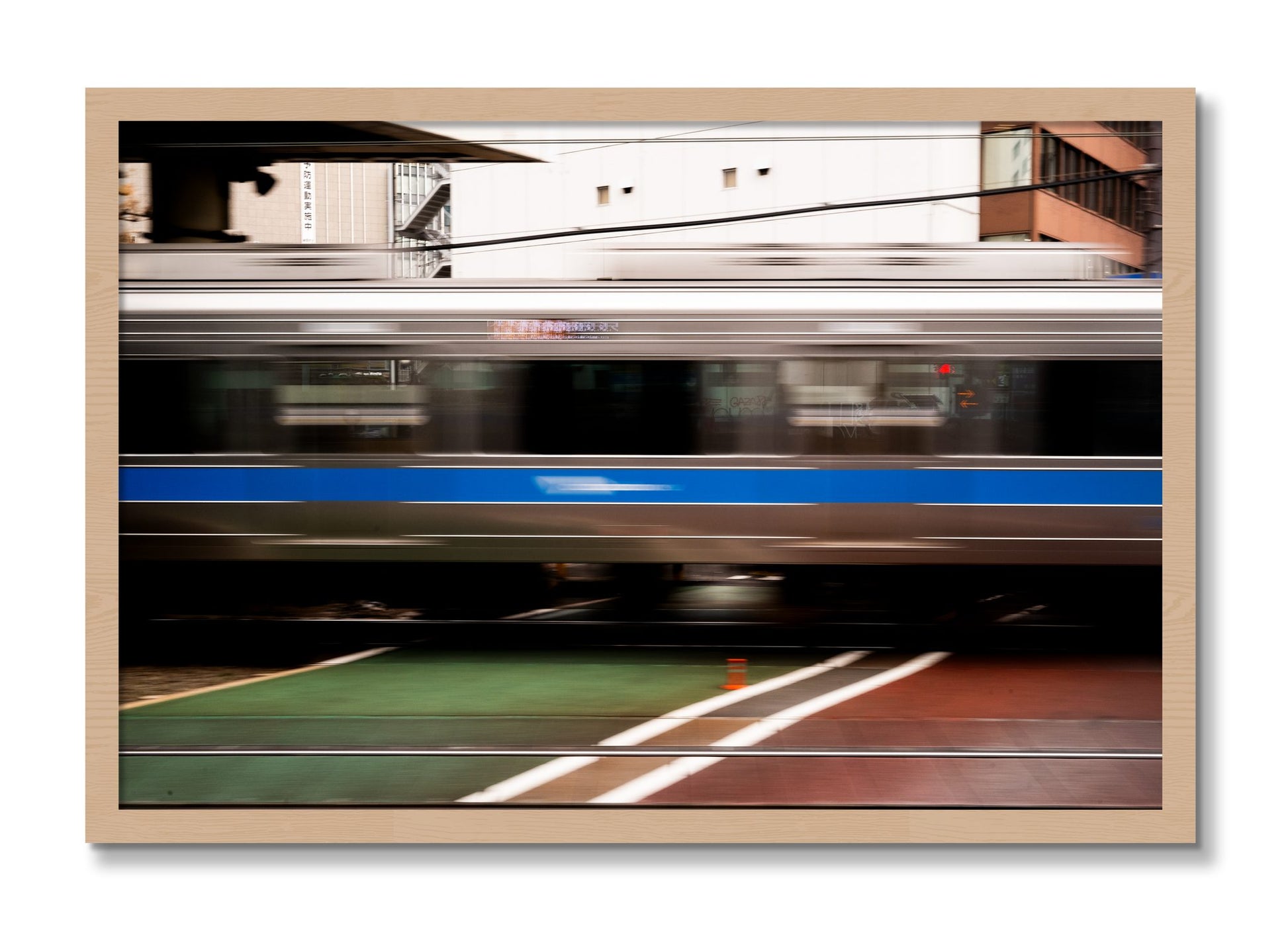 Framed photograph of Blurred Colors by Dylan Ozanich, Oak frame, Full Bleed
