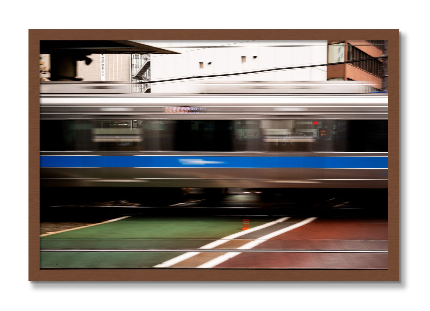Framed photograph of Blurred Colors by Dylan Ozanich, Walnut frame, Full Bleed