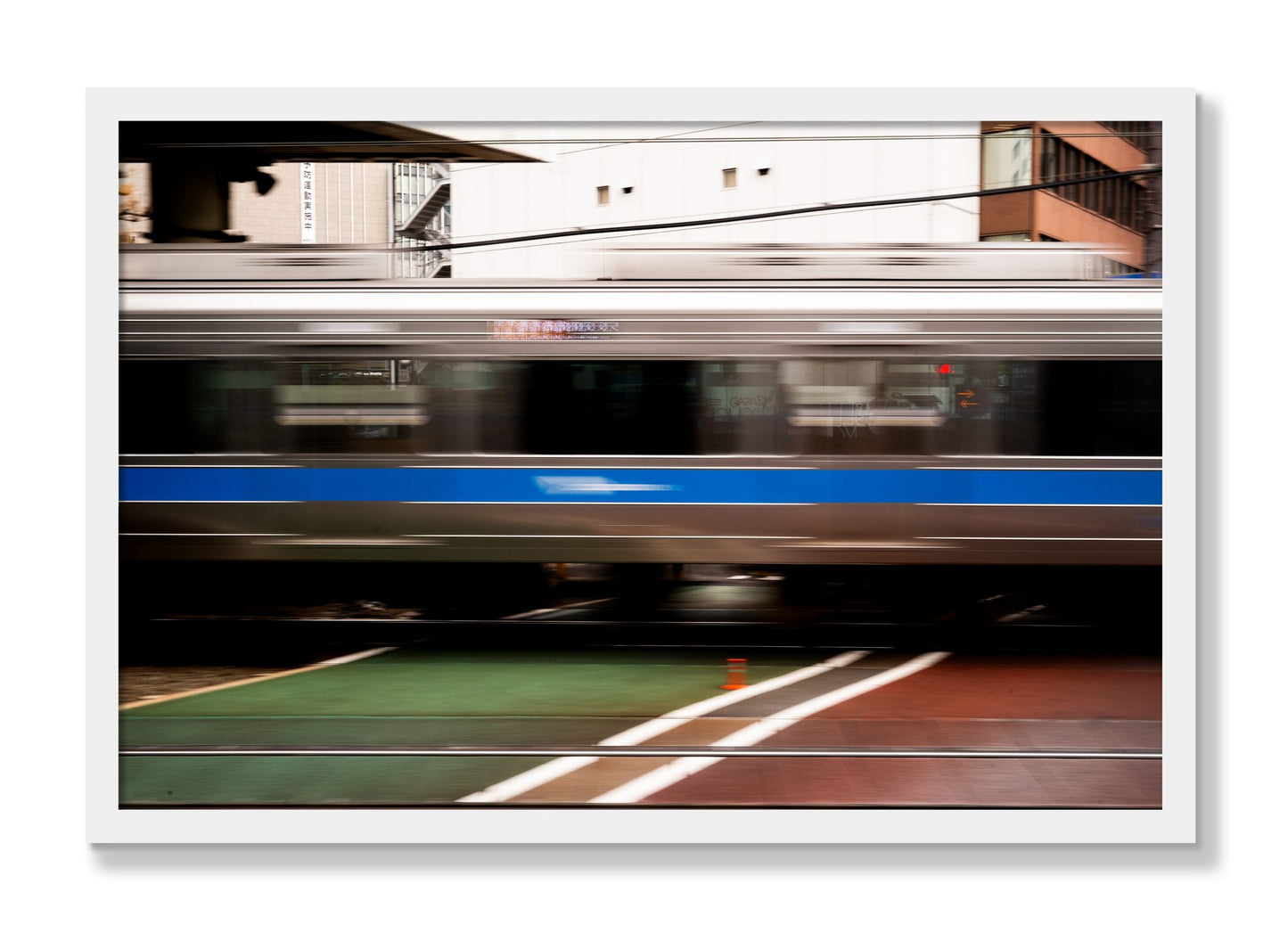 Framed photograph of Blurred Colors by Dylan Ozanich, White frame, Full Bleed