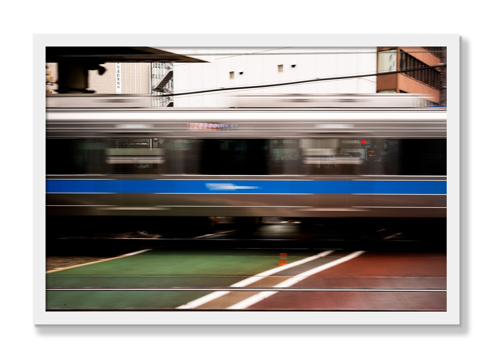 Framed photograph of Blurred Colors by Dylan Ozanich, White frame, Full Bleed