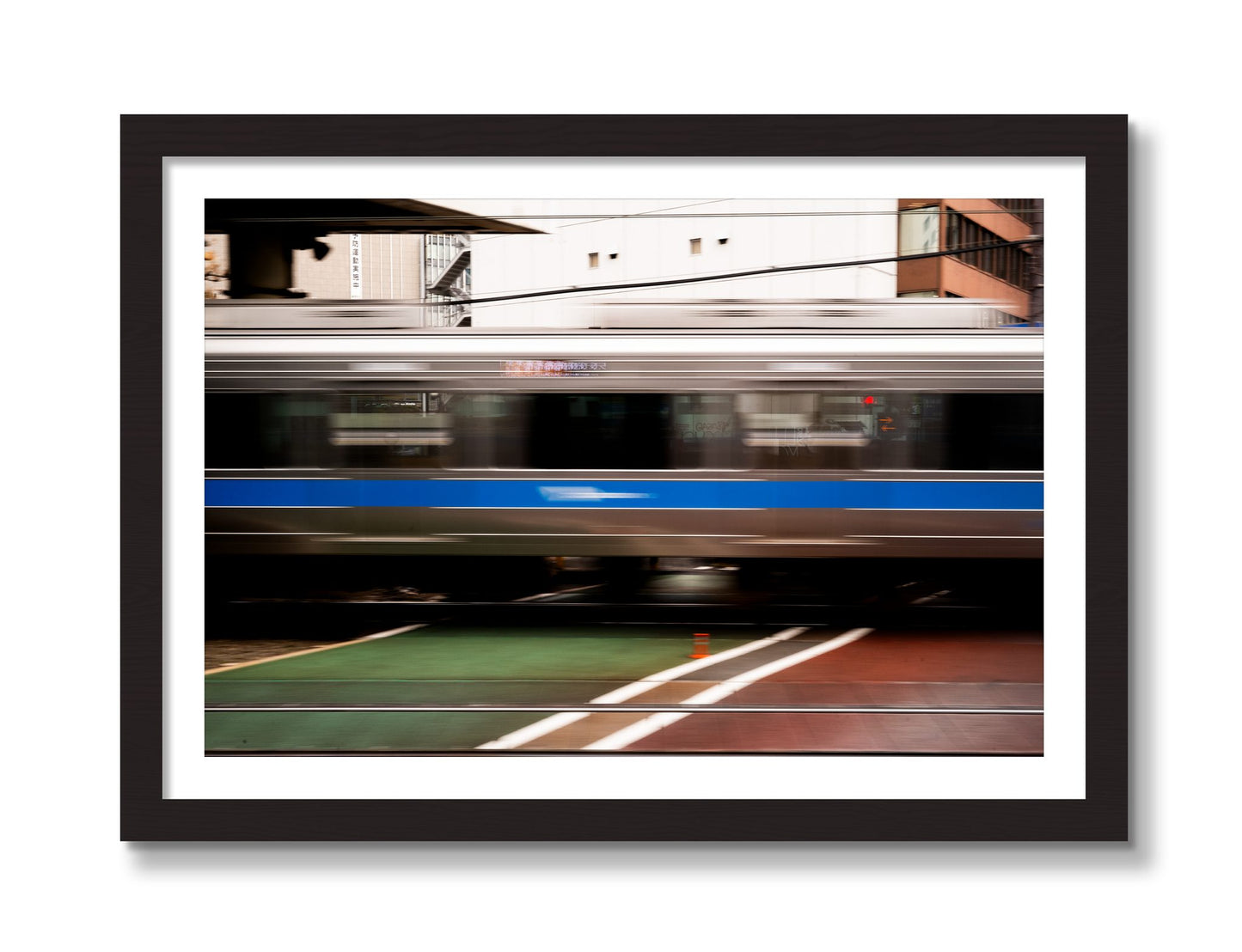 Framed photograph of Blurred Colors by Dylan Ozanich, Black Walnut frame, Borders