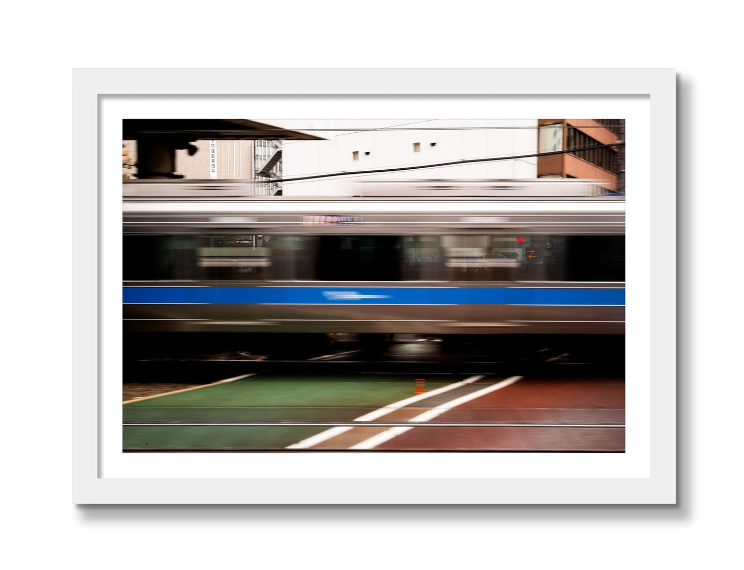 Framed photograph of Blurred Colors by Dylan Ozanich, White frame, Borders