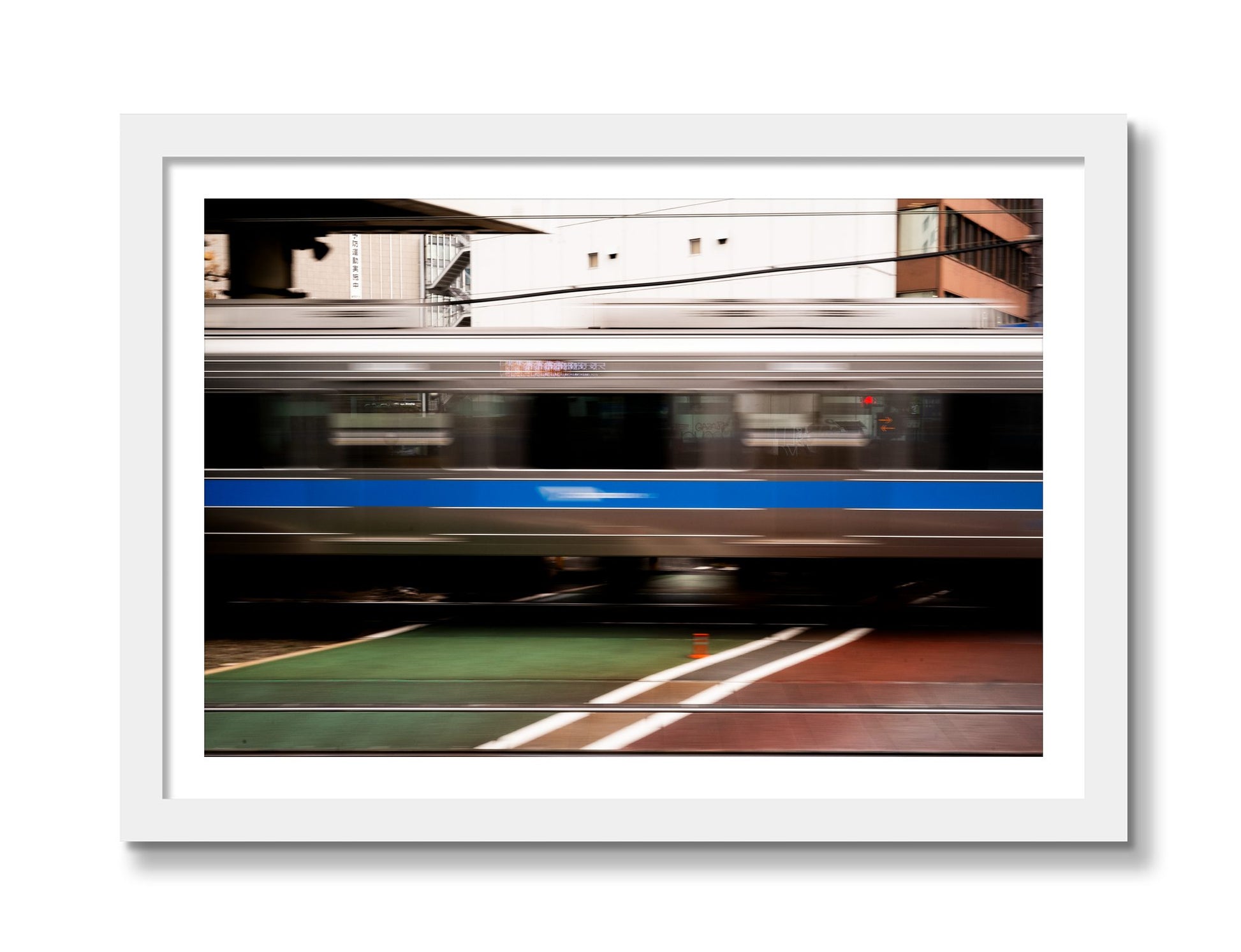 Framed photograph of Blurred Colors by Dylan Ozanich, White frame, Borders