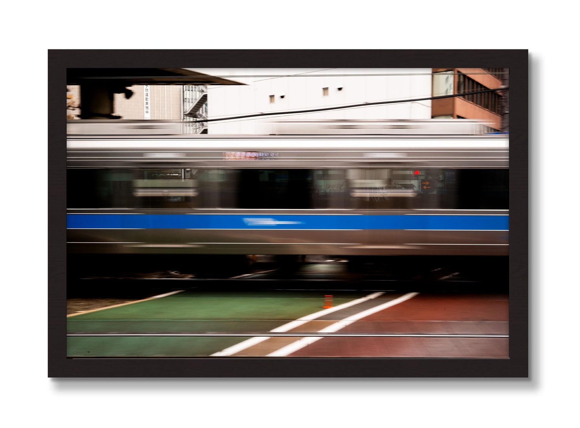Framed photograph of Blurred Colors by Dylan Ozanich, Black Walnut frame, Full Bleed