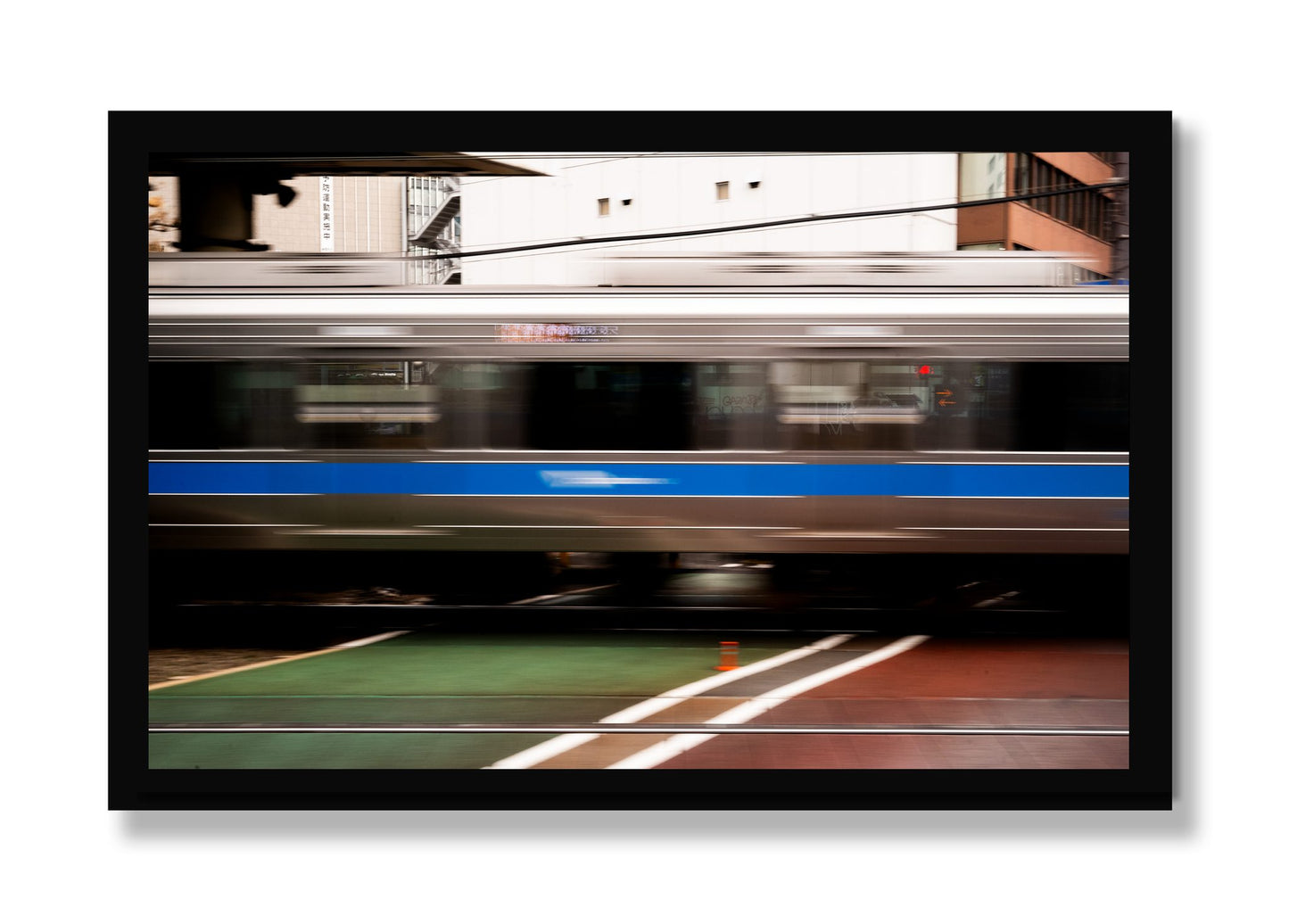 Framed photograph of Blurred Colors by Dylan Ozanich, Black frame, Full Bleed