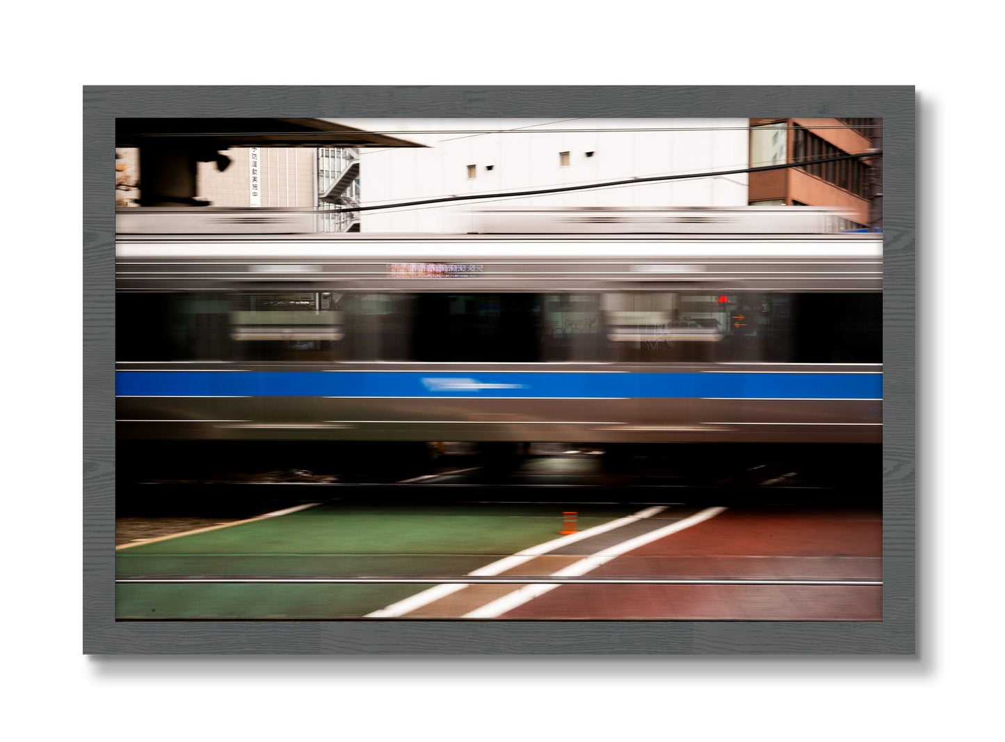 Framed photograph of Blurred Colors by Dylan Ozanich, Grey frame, Full Bleed