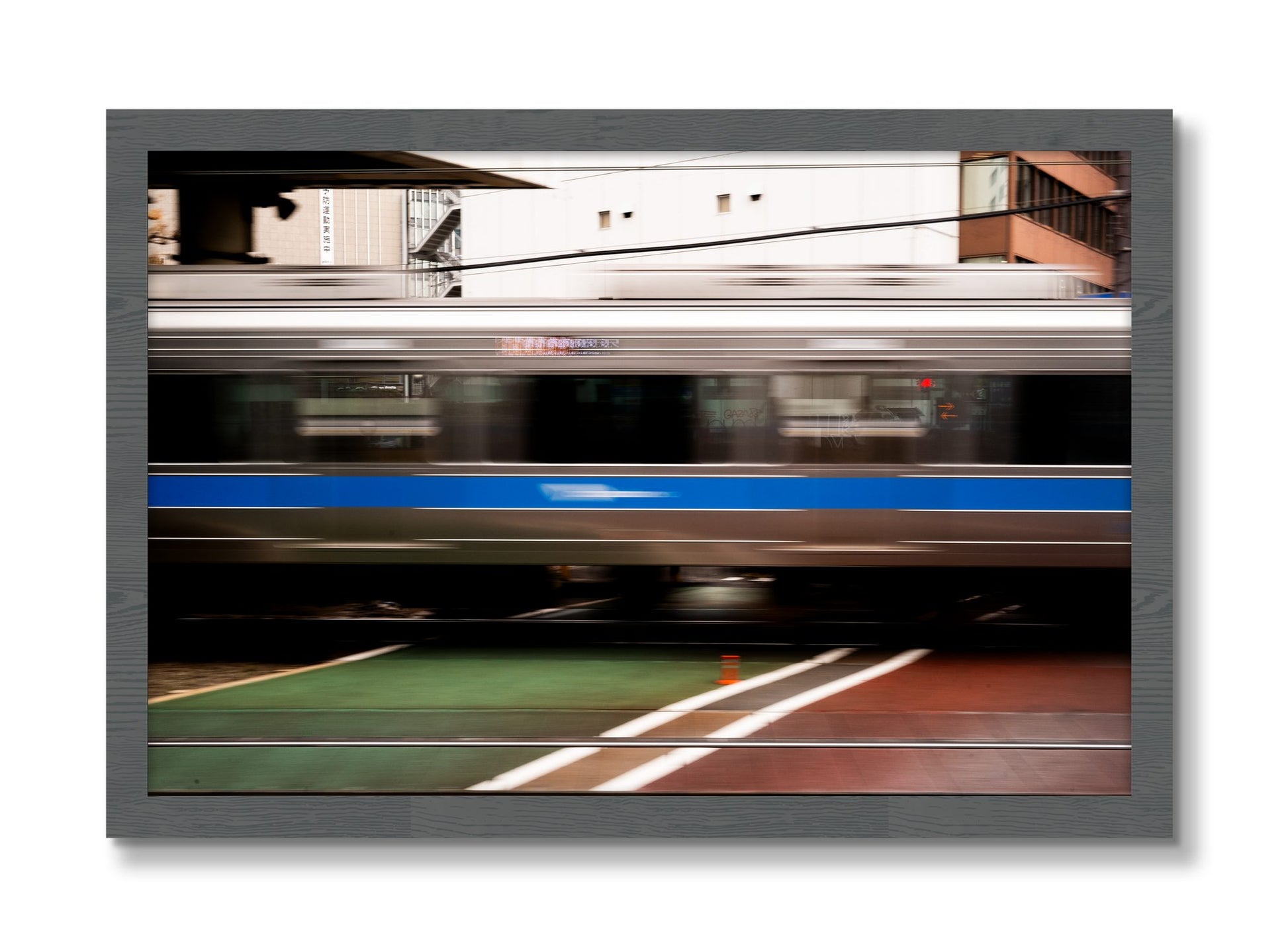 Framed photograph of Blurred Colors by Dylan Ozanich, Grey frame, Full Bleed