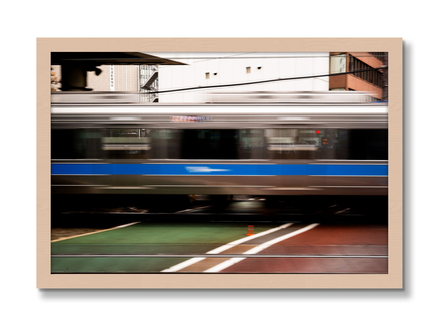 Framed photograph of Blurred Colors by Dylan Ozanich, Maple frame, Full Bleed