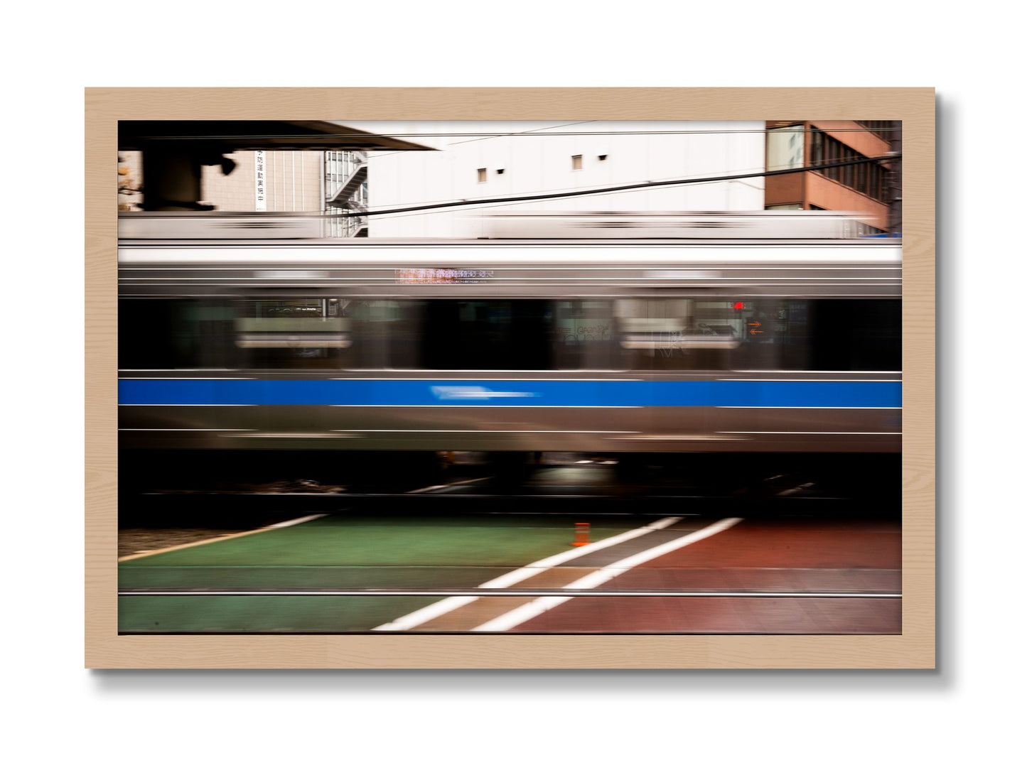 Framed photograph of Blurred Colors by Dylan Ozanich, Oak frame, Full Bleed