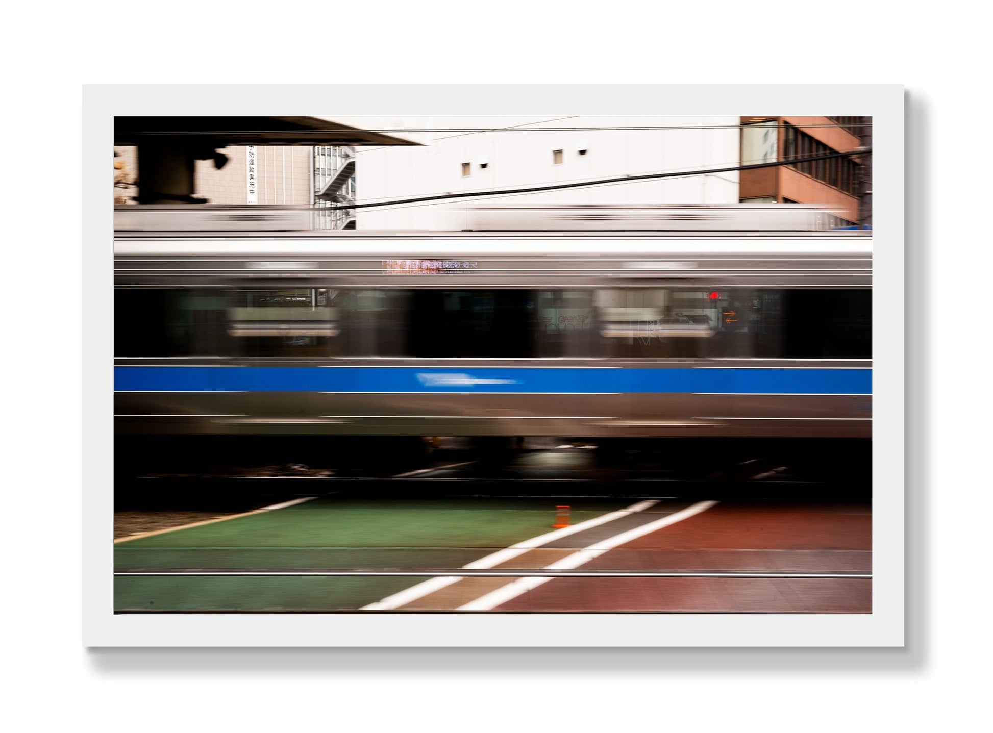 Framed photograph of Blurred Colors by Dylan Ozanich, White frame, Full Bleed