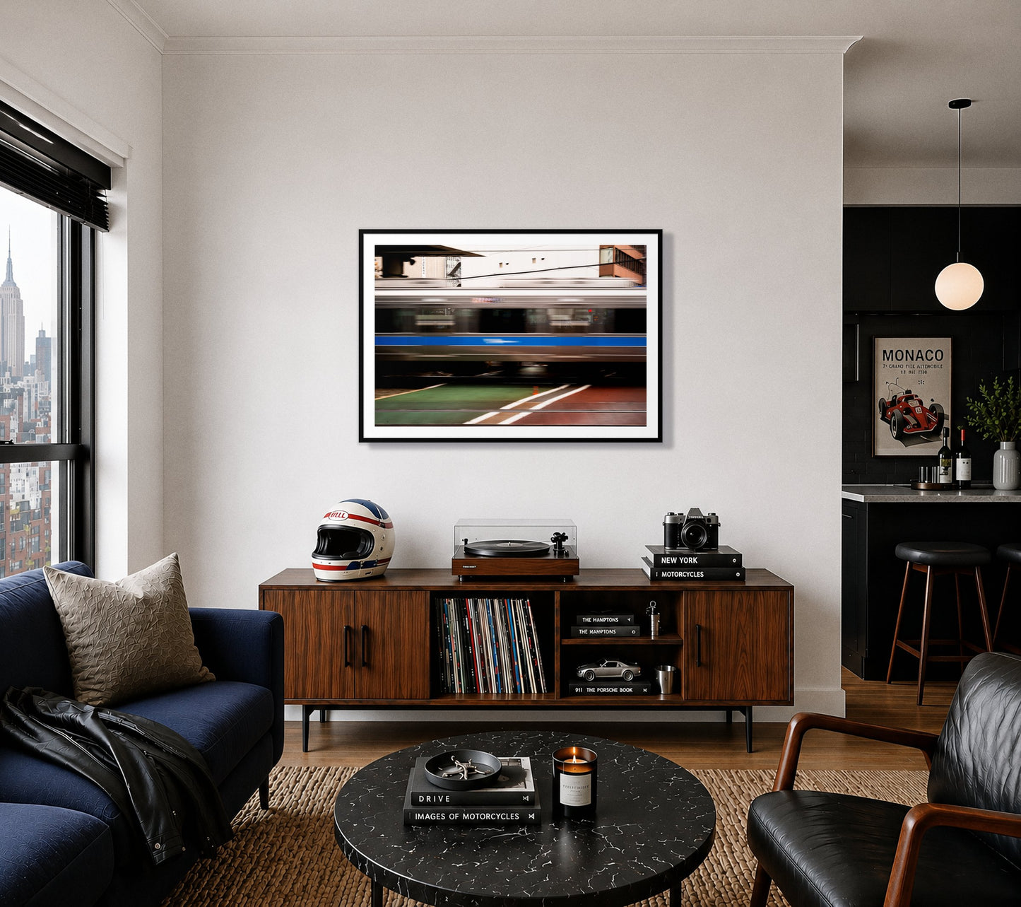 Framed photograph of Blurred Colors by Dylan Ozanich displayed on a wall