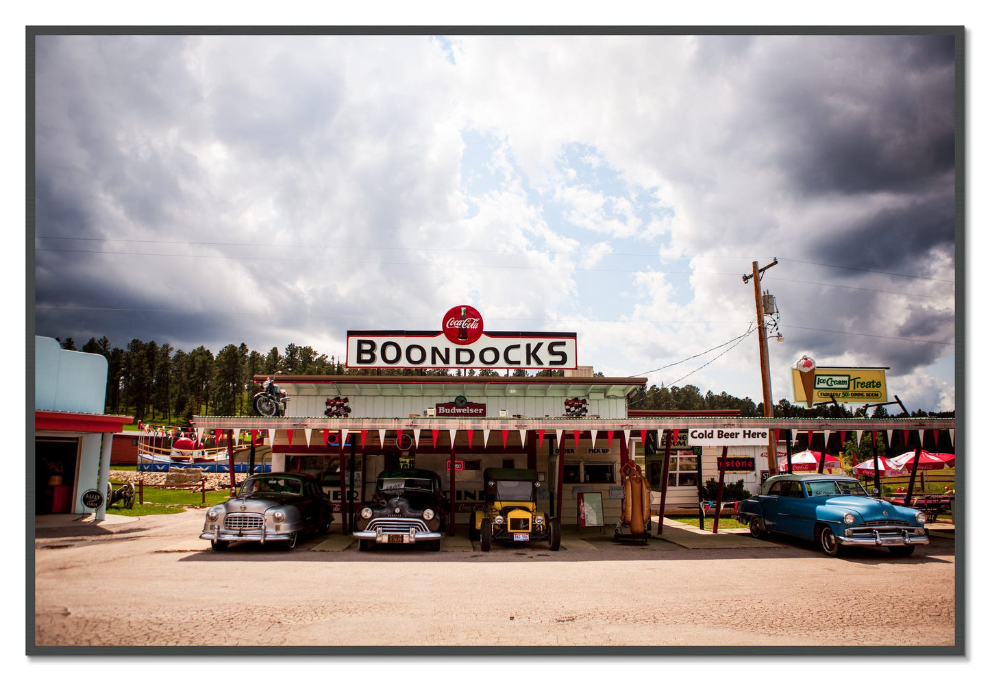 Boondocks by Dylan Ozanich, 48×72 Full Bleed Print in a Grey frame